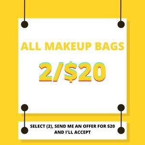 Sale on All Makeup Bags & Clutches ~ 2/$20